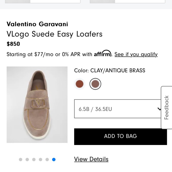 Valentino suede easy loafers size 36 with box - Picture 3 of 3